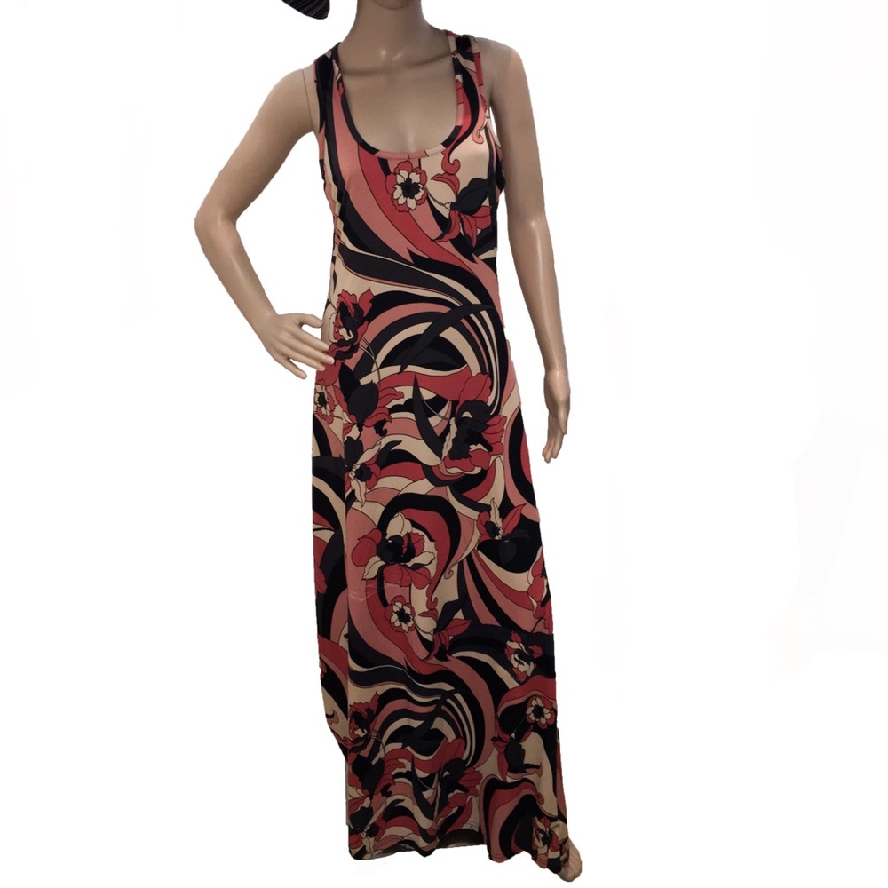 Junior Racerback Printed Maxi Dress